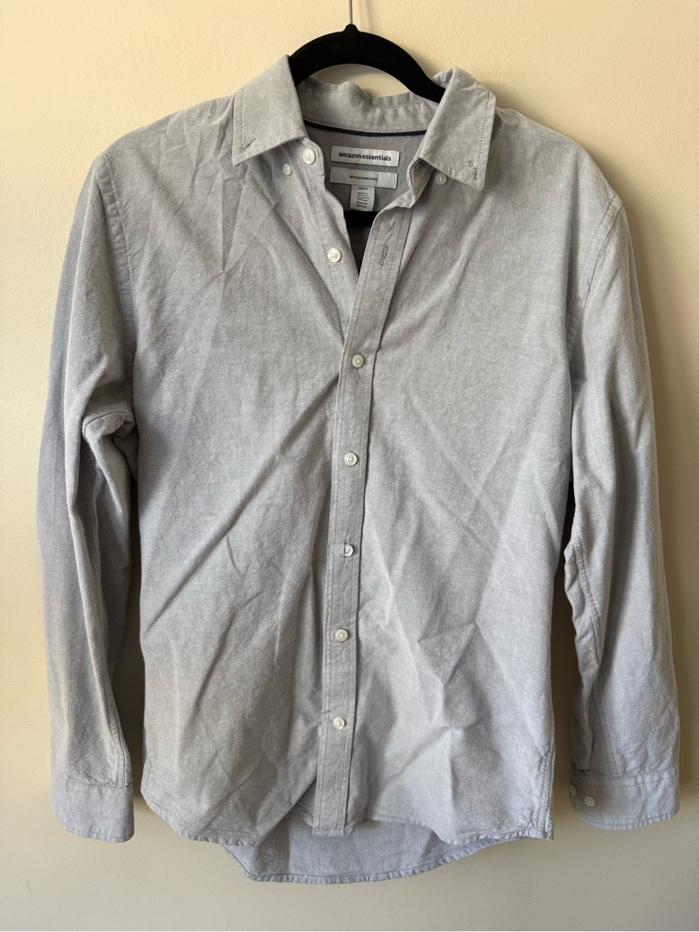 Amazon Essentials Men’s Slim Fit Gray Oxford Button Down Shirt Small - Picture 2 of 4